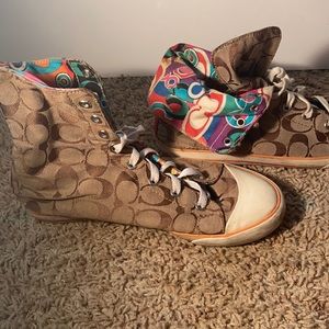 Coach high top sneakers rainbow inside